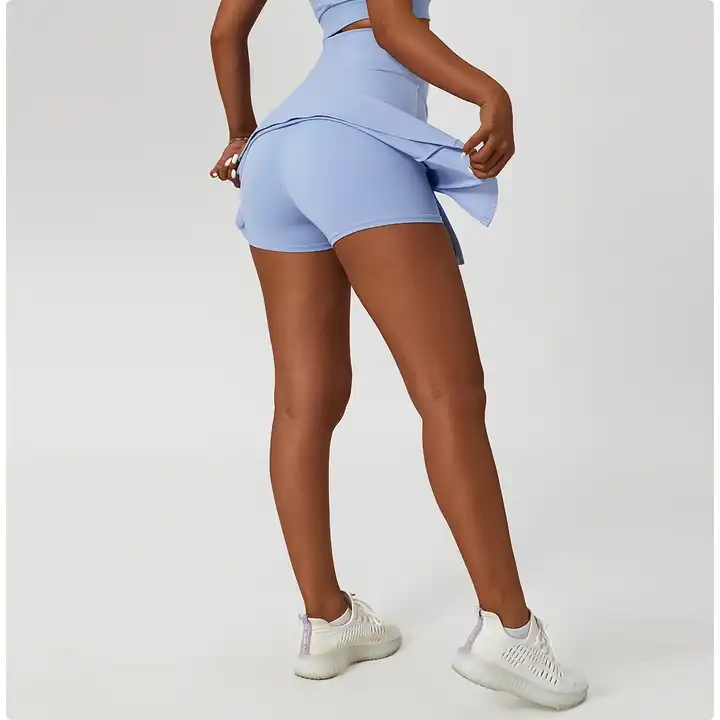 Falda deportiva de golf y running con forro de secado rápido, elástico y transpirable, cintura alta y plisada