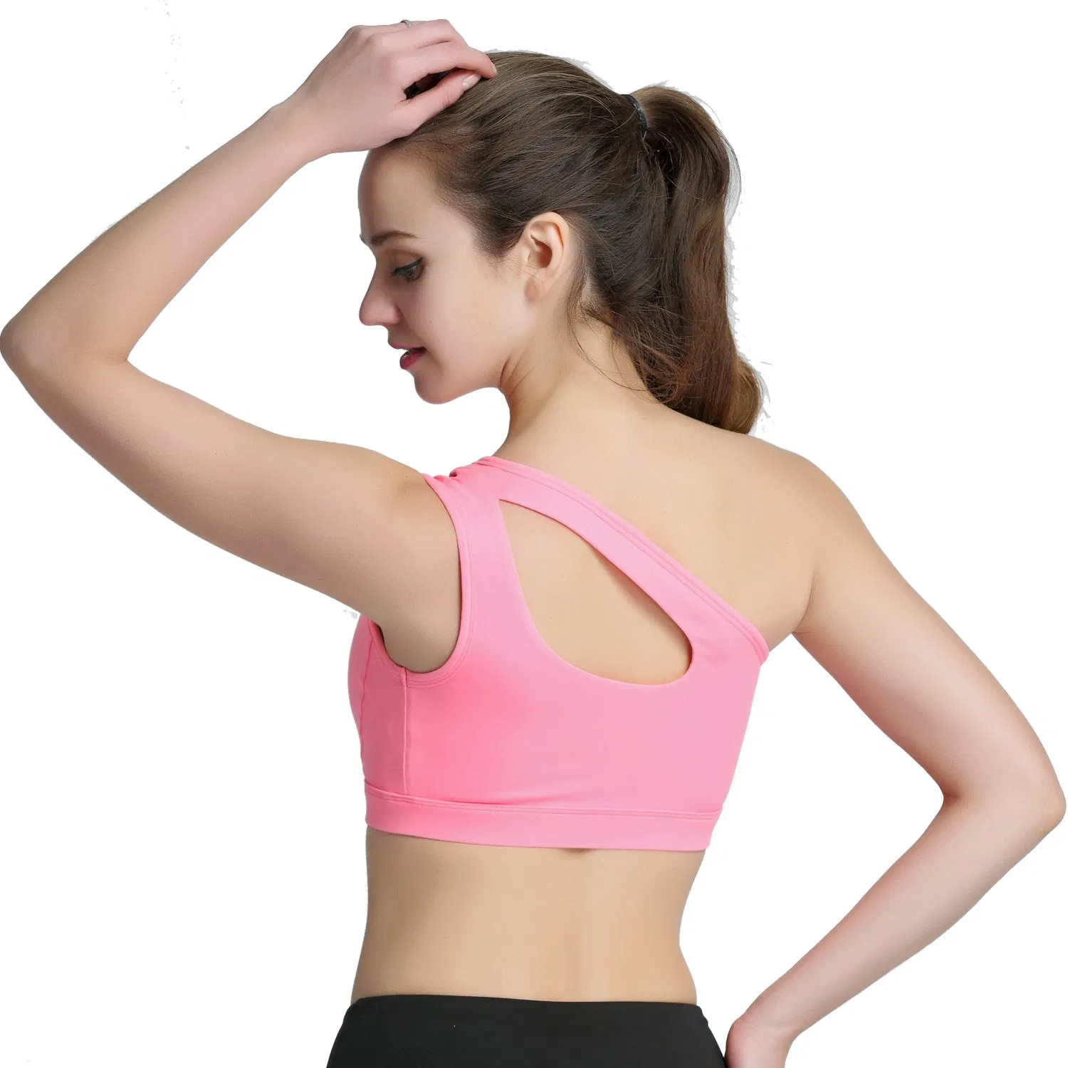 Sujetadores de yoga y fitness de alta impacto para mujeres, transpirables, de un solo hombro, con estilo y comodidad