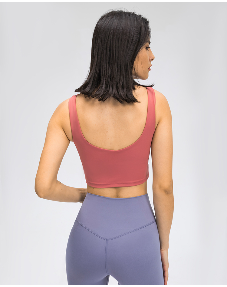 Sujetador deportivo de alta calidad sin mangas para mujeres; S dobladillo ancho de alto impacto para yoga