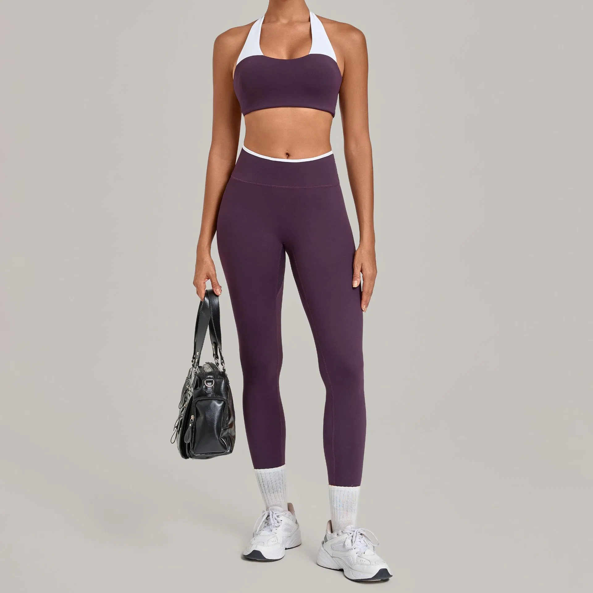 High-Waisted Leggings U-Neck Yoga Bra Pilates Women Sports Wear Clothing 2piece Set