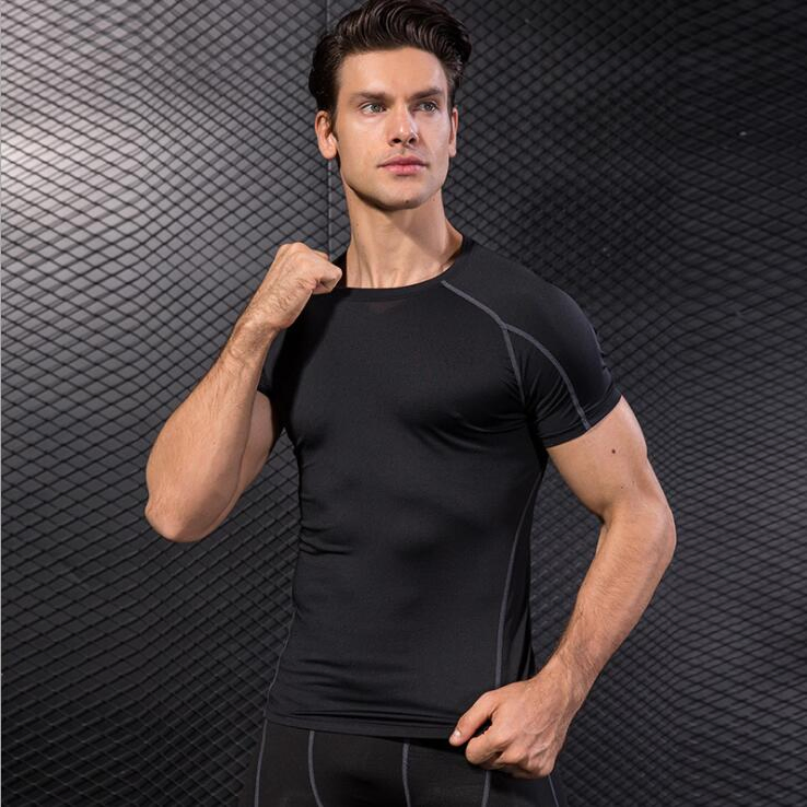 Ropa de fitness para hombres, ropa deportiva, culturismo, camisetas para el gimnasio, camisetas ajustadas, camiseta de compresión