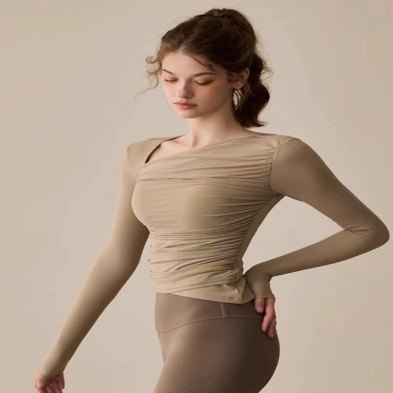 Ropa de yoga para mujeres con almohadillas en el pecho, ropa de fitness, tops ajustados avanzados para pilates