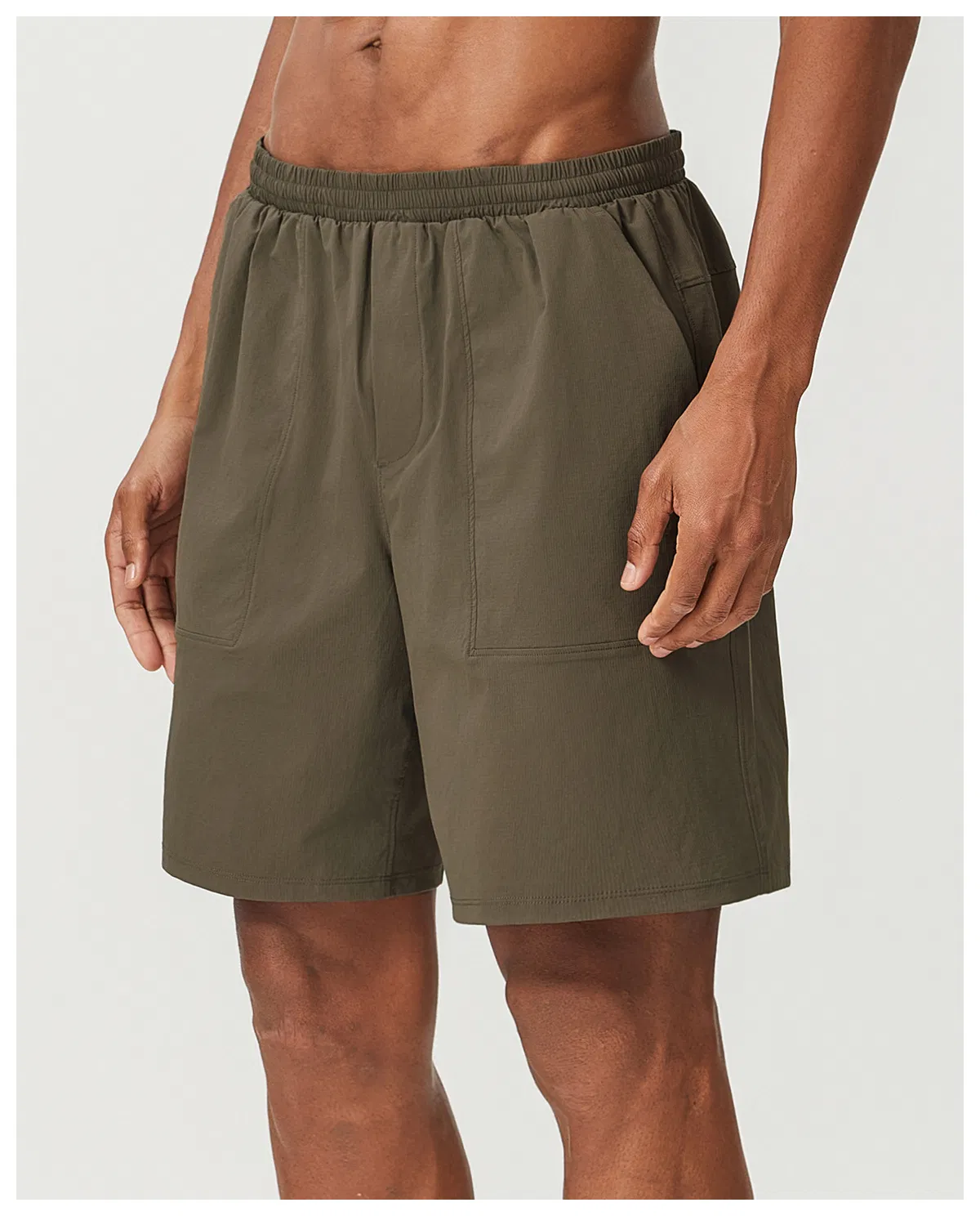 Pantalones cortos de moda deportivos para hombres, transpirables, de spandex, anti-UV, de secado rápido, con cordón, ropa de running, gimnasio, senderismo, ropa de exterior