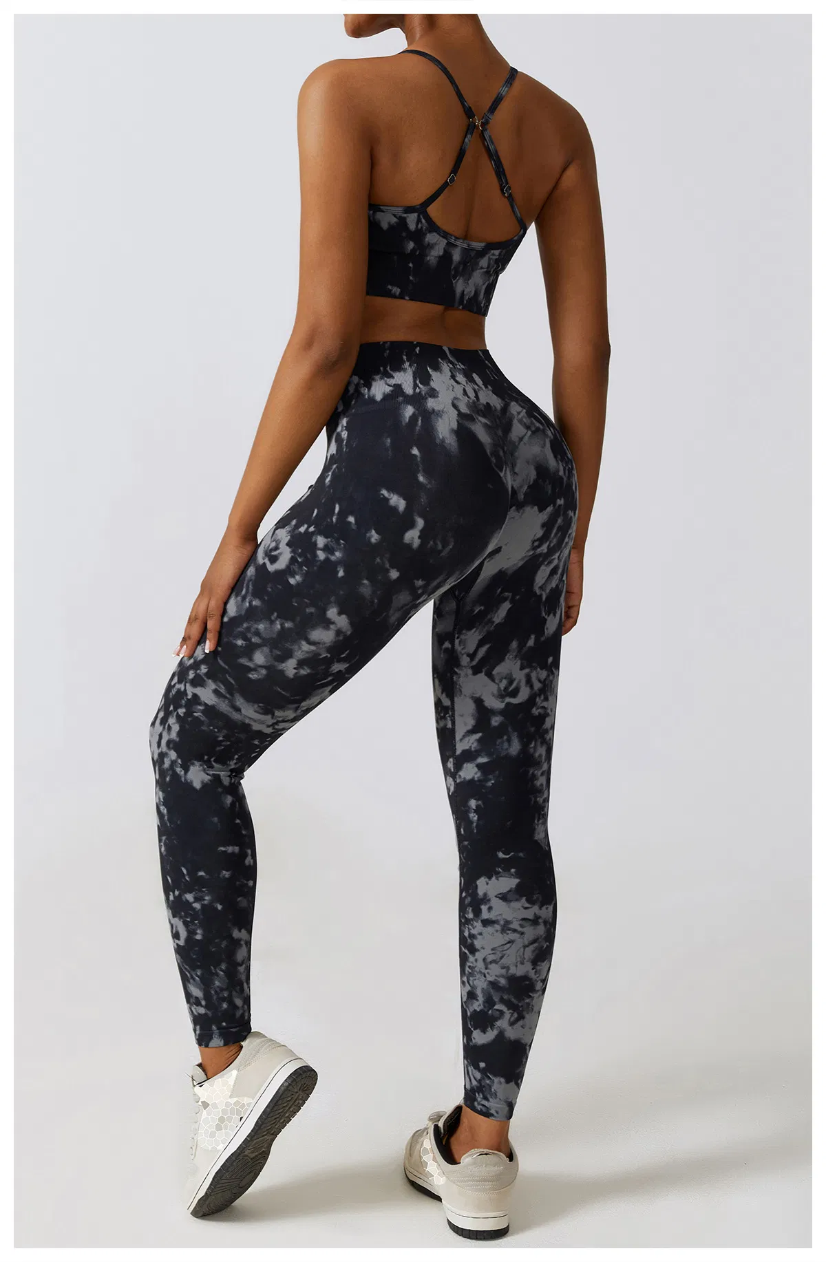 Ropa deportiva para mujeres, sujetadores sin costuras impresos, tops transpirables, leggings para correr