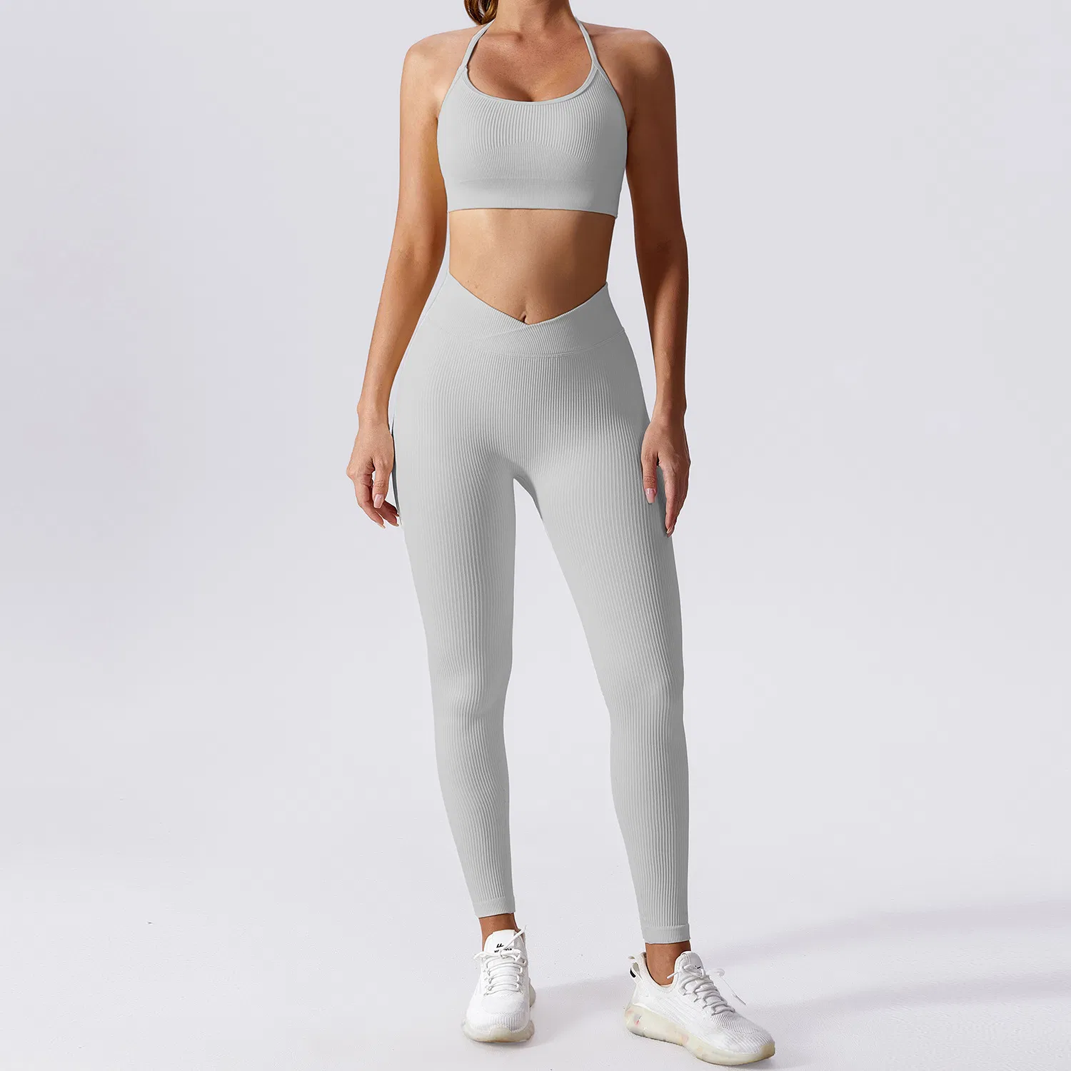 Conjunto de Yoga Sin Costuras al por Mayor Ropa de Entrenamiento para Mujeres 2PCS Sujetador Deportivo Pantalones Cortos de Cintura Alta Conjuntos de Leggings de Yoga Ropa de Gimnasio Fitness