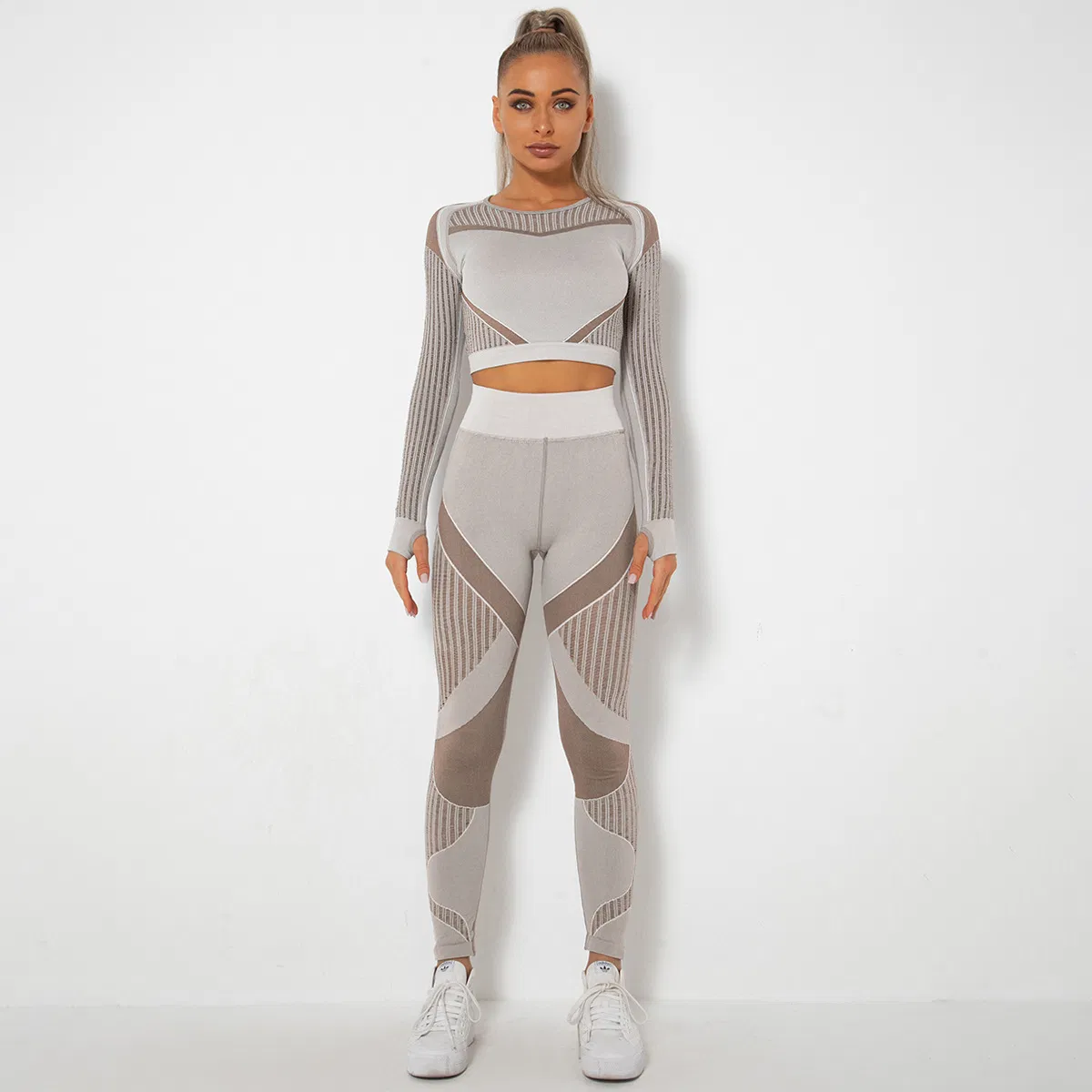 Conjunto de manga larga de yoga, traje de yoga, ropa deportiva, fitness, running, ropa deportiva