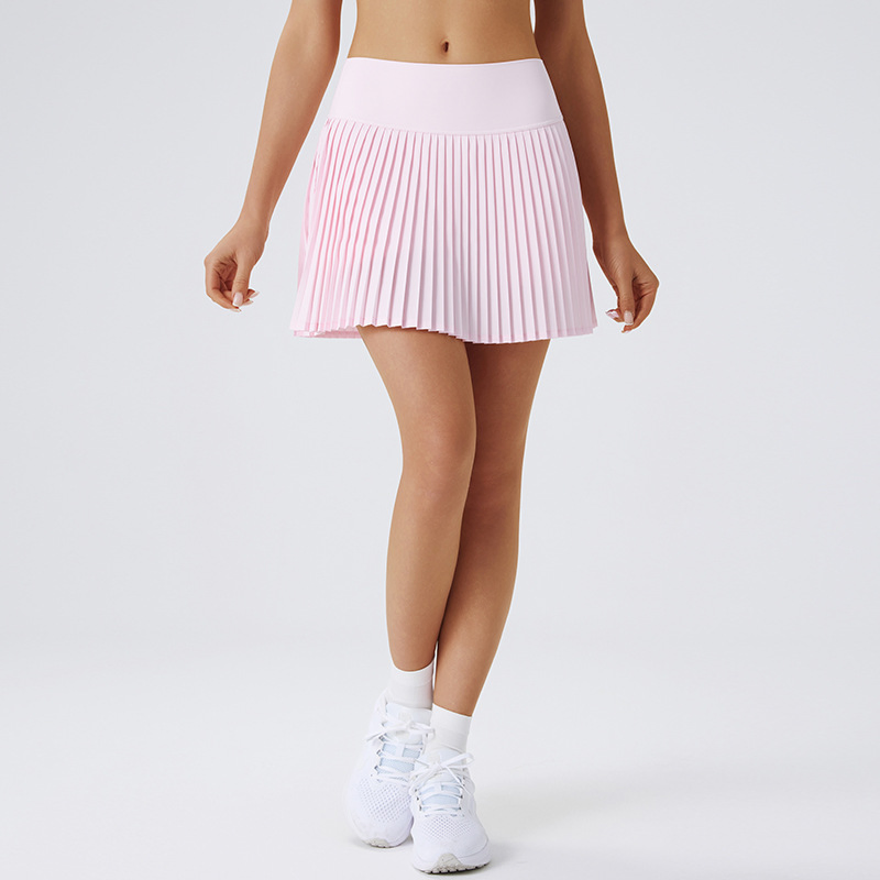 Falda corta de yoga de cintura alta para primavera y verano, anti deslumbrante, elástica, de secado rápido, falda plisada para golf y tenis