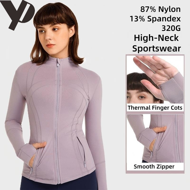 Chaqueta ajustada para mujeres de deporte transpirable y ecológica con bolsillos con cremallera, ropa exterior deportiva