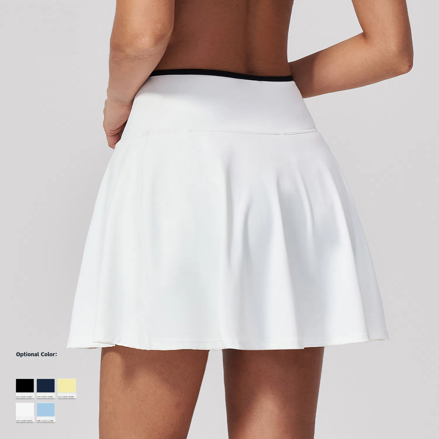 Falda corta de golf y tenis para mujer con corte en V y bloque de color