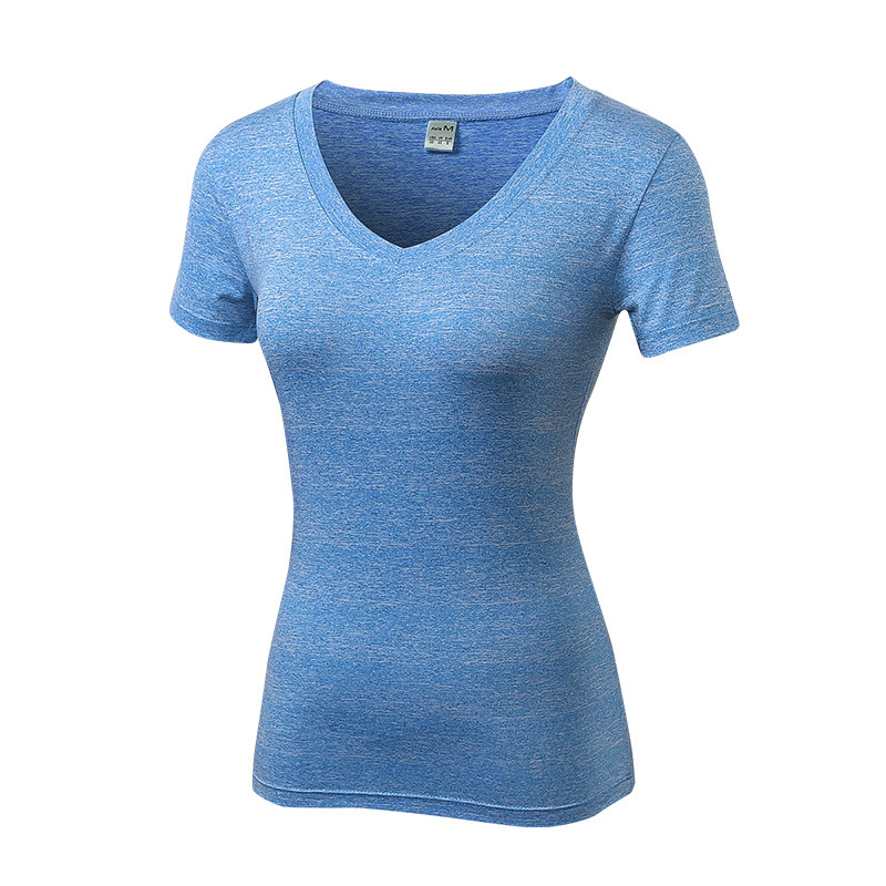 Camiseta de Yoga para Mujeres V-Cuello Ropa de Fitness Mallas Deportivas Wbb14455