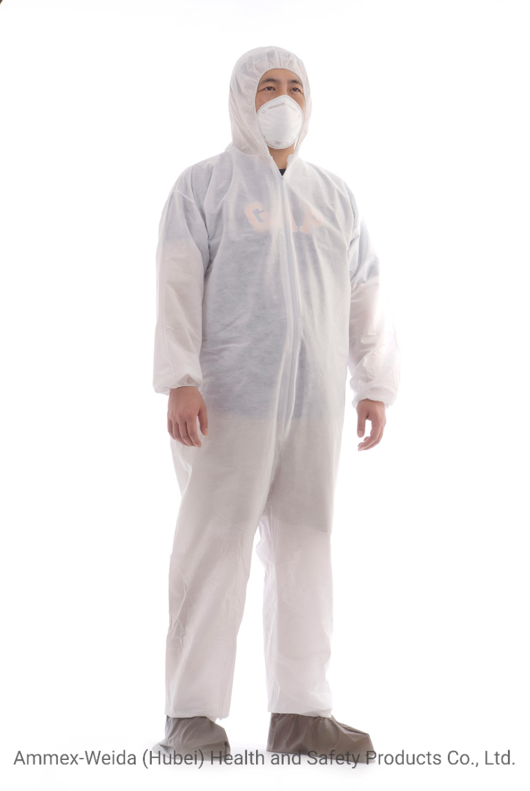 Ropa protectora desechable con capucha y cubre pies para prevenir salpicaduras y fluidos corporales