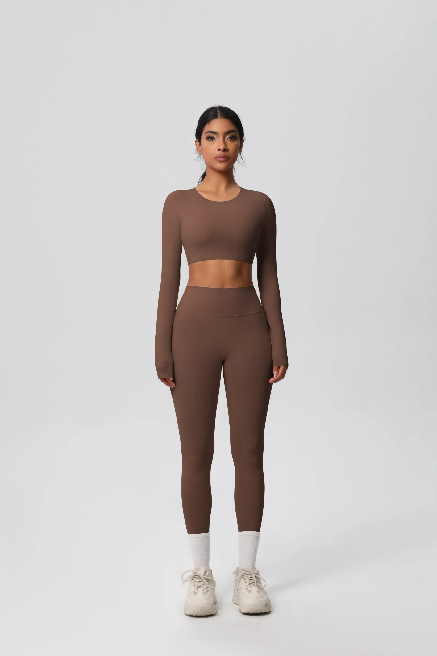 Ropa deportiva sin costuras de cintura alta que absorbe la humedad para el gimnasio