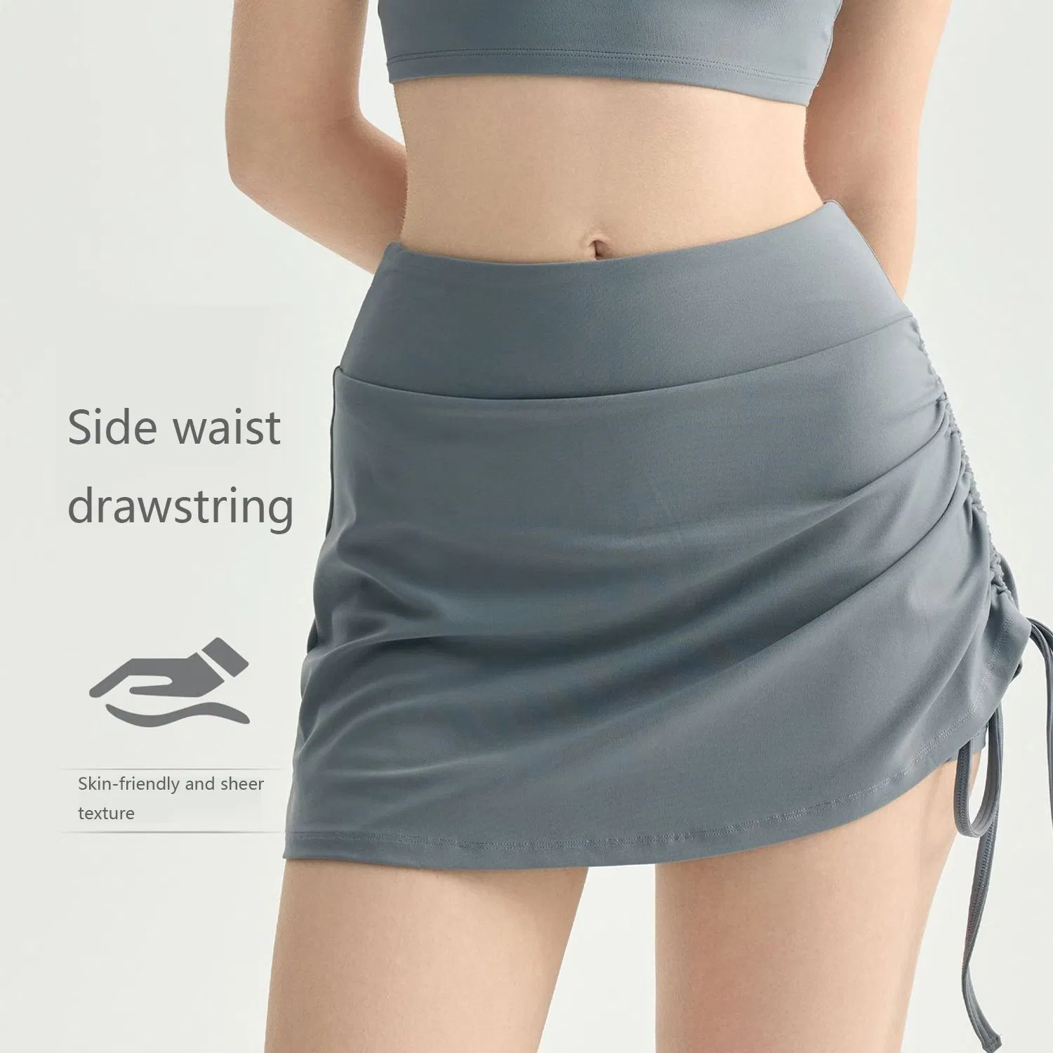 Falda deportiva de cintura alta y ajuste slim para mujeres Qumor, falda de golf A-line transpirable y de alta elasticidad con pantalones cortos de seguridad incorporados, levantamiento de glúteos, casual, para correr y atlética