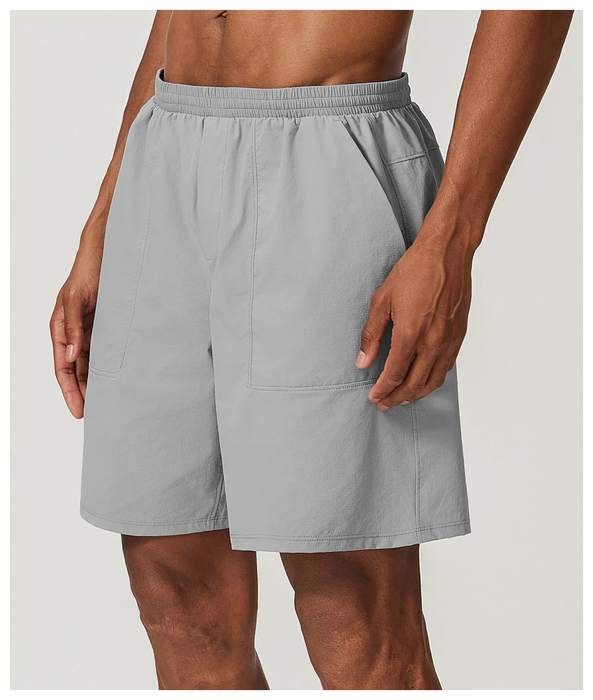 Pantalones cortos de moda deportivos para hombres, transpirables, de spandex, anti-UV, de secado rápido, con cordón, ropa de running, gimnasio, senderismo, ropa de exterior