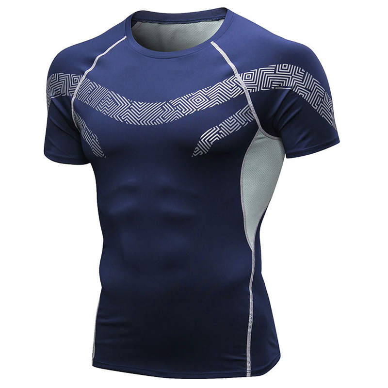 Camiseta de manga corta de fitness para hombres, ropa deportiva para correr y entrenar