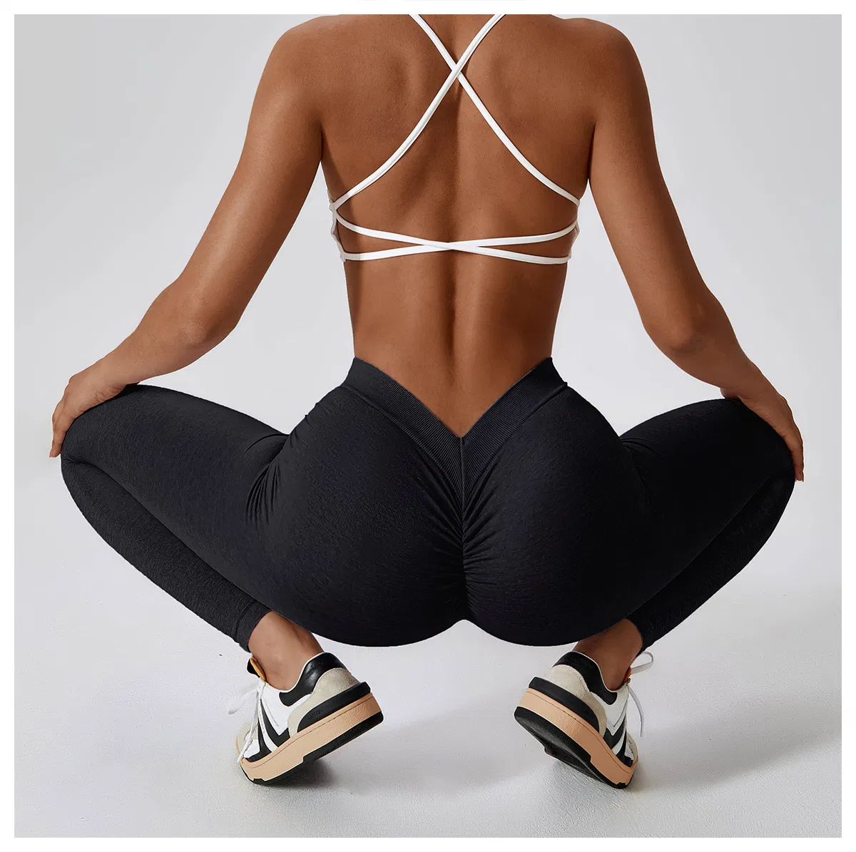 Pantalones de fitness de cintura alta elásticos y sin costuras, mallas ajustadas para correr al aire libre, ropa deportiva de yoga para mujeres
