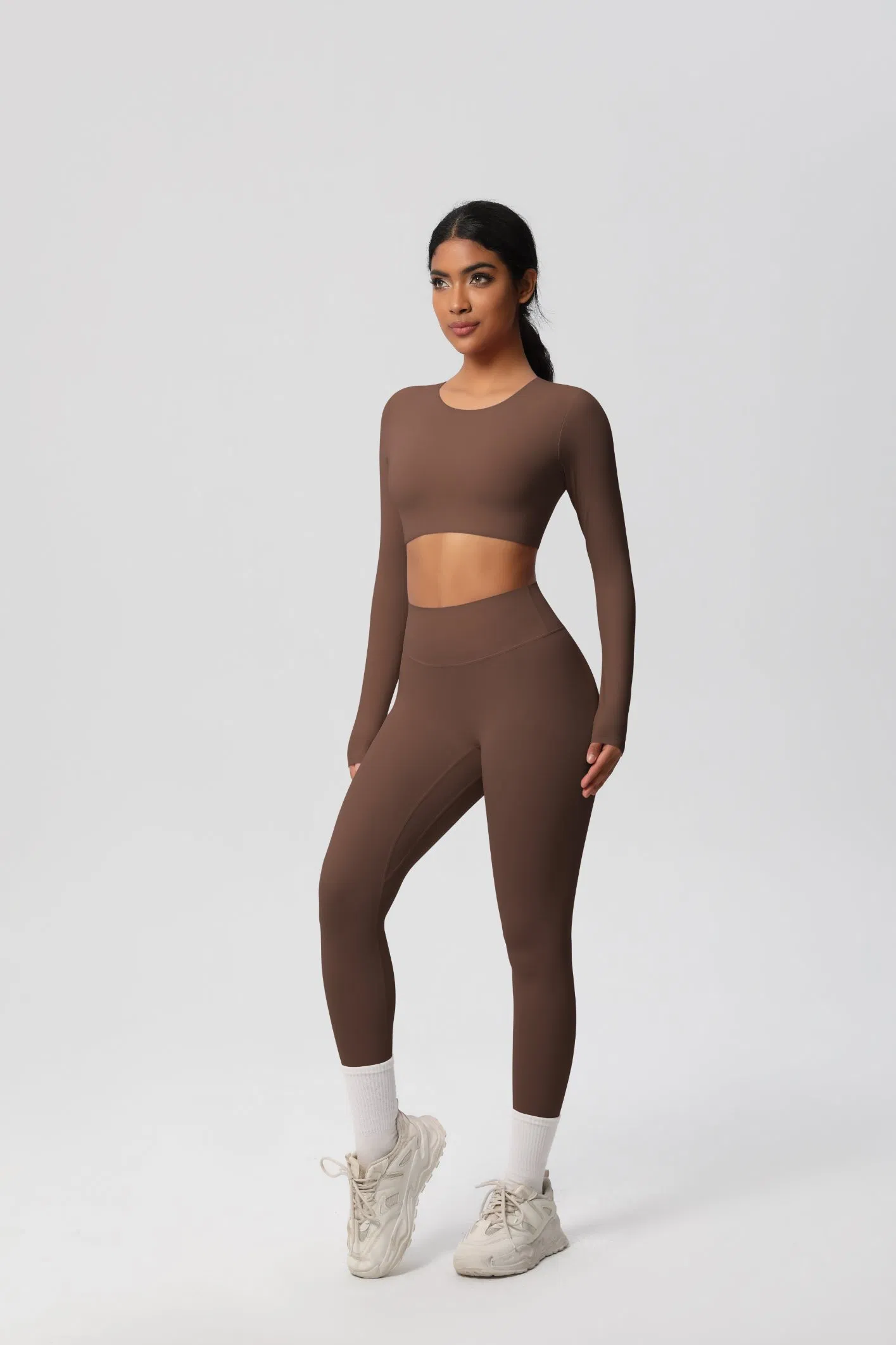 Ropa deportiva sin costuras de cintura alta que absorbe la humedad para el gimnasio