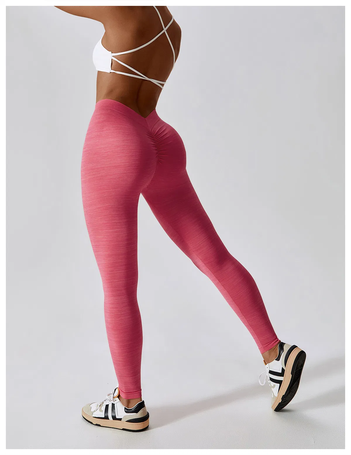 Pantalones de fitness de cintura alta elásticos y sin costuras, mallas ajustadas para correr al aire libre, ropa deportiva de yoga para mujeres