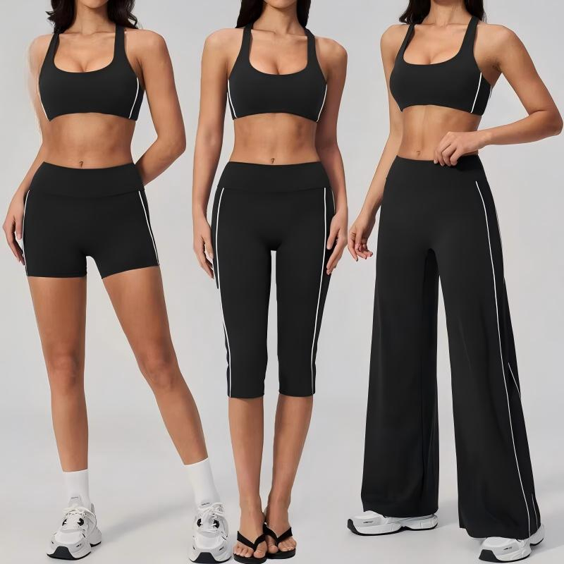 2PCS Traje de yoga para mujeres, conjunto de gimnasio, ropa para correr, ropa de entrenamiento, pantalones capri, sujetador deportivo, ropa atlética, ropa de yoga, ropa deportiva