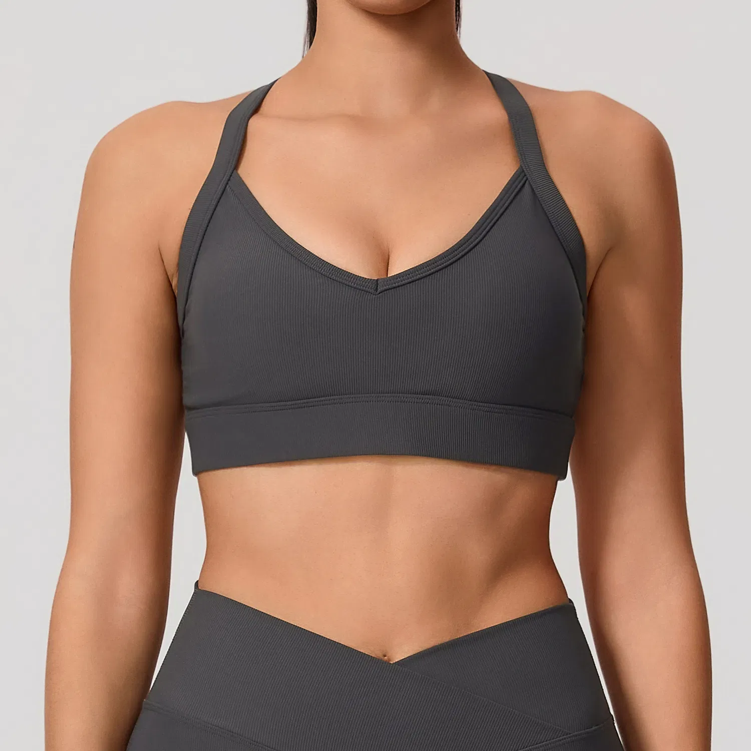 Nuevo sujetador deportivo de alta intensidad para mujer con espalda cruzada, a prueba de impactos y con realce