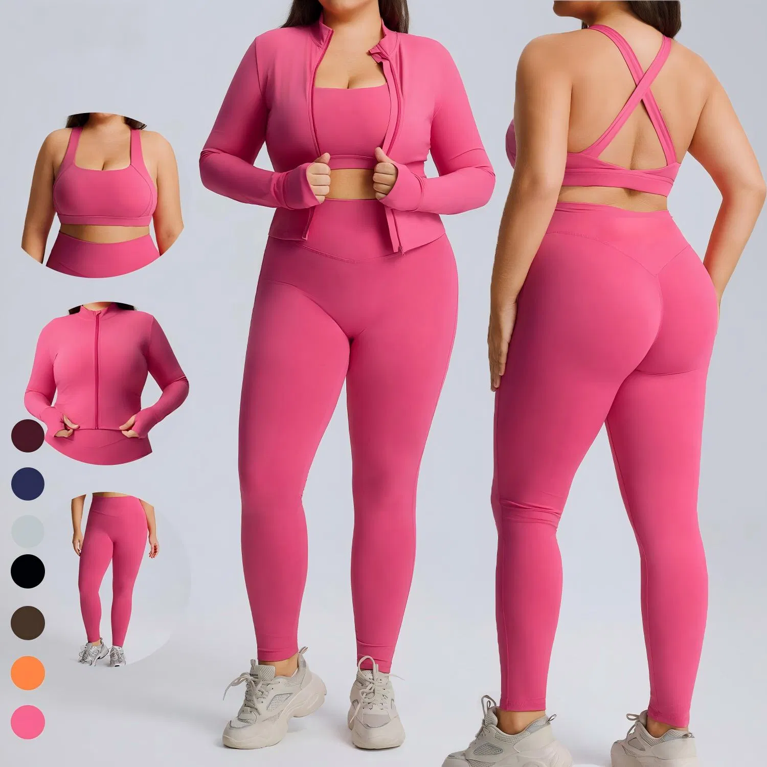 Conjunto de pantalones cortos de yoga de talla grande personalizado europeo americano con cintura elástica, suave, de tela ecológica y transpirable para deportes y fitness diario