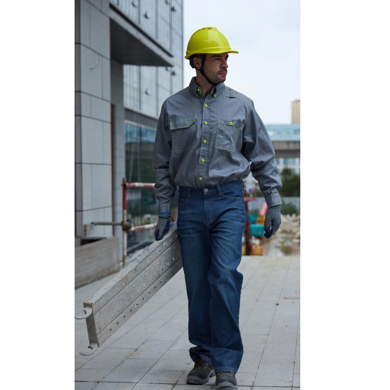 Proveedor de trajes de seguridad eléctrica, camisas de algodón retardantes de llama, ropa de construcción para vestimenta laboral