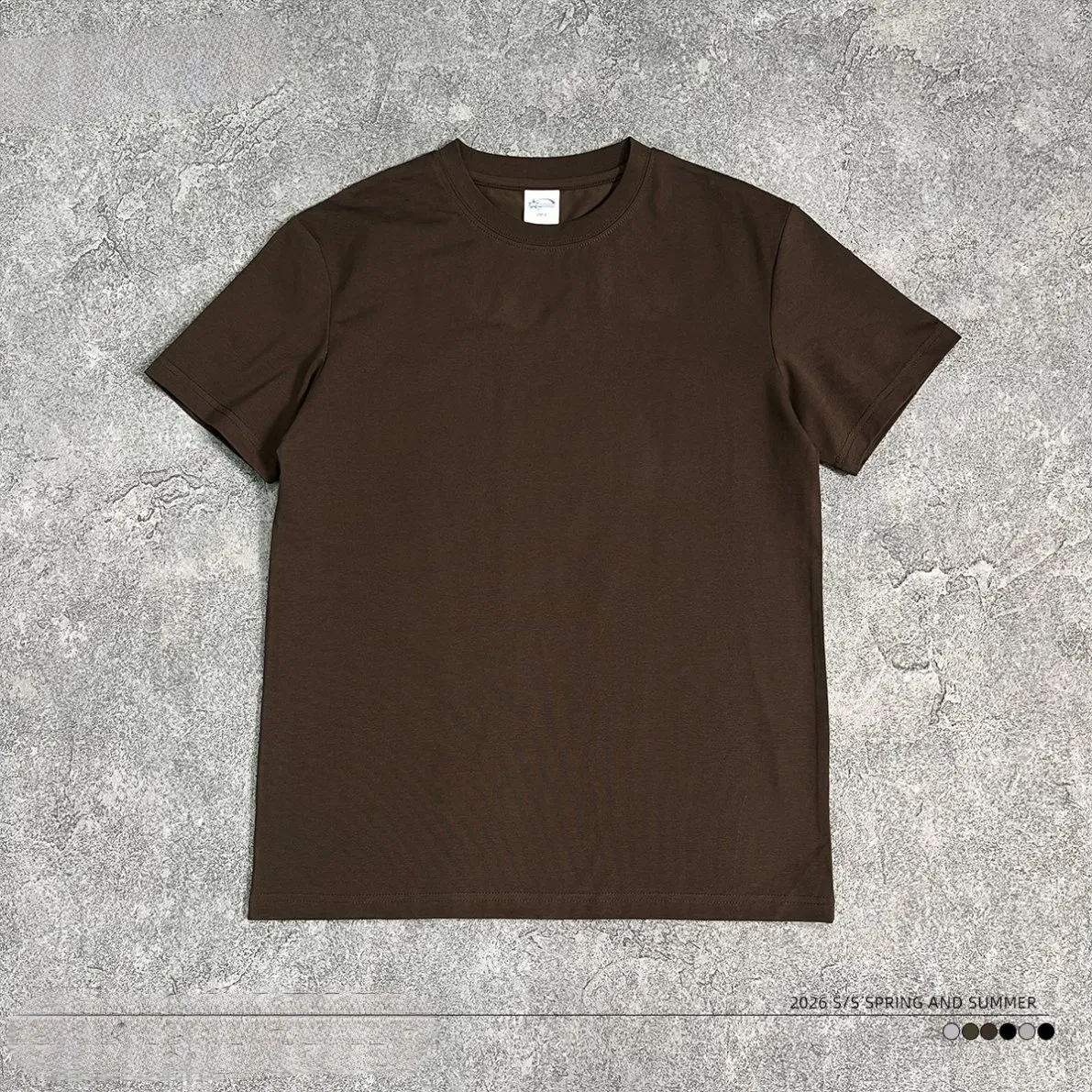 Serie de Sensación Fresca Deportes 210GSM Ajustado de Alta Elasticidad Moldeador Corto Fitness Corredor Ajustado de Manga Corta T-Shirt Solona