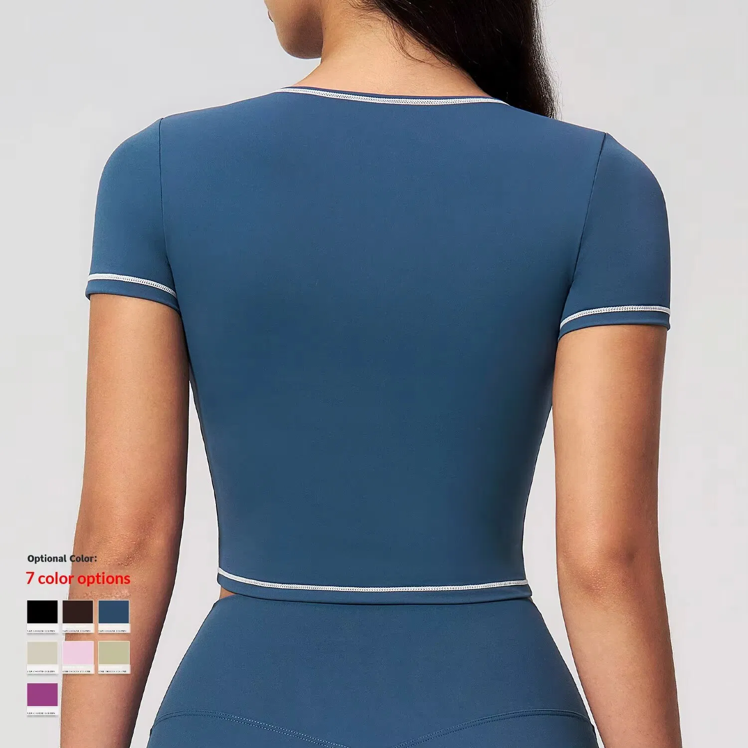 Ropa deportiva mujer gimnasio yoga camiseta de manga corta ajustada a la cintura expuesta ropa femenina de secado rápido para correr fitness top de yoga