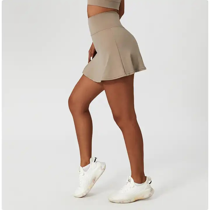 Falda deportiva de golf y running con forro de secado rápido, elástico y transpirable, cintura alta y plisada