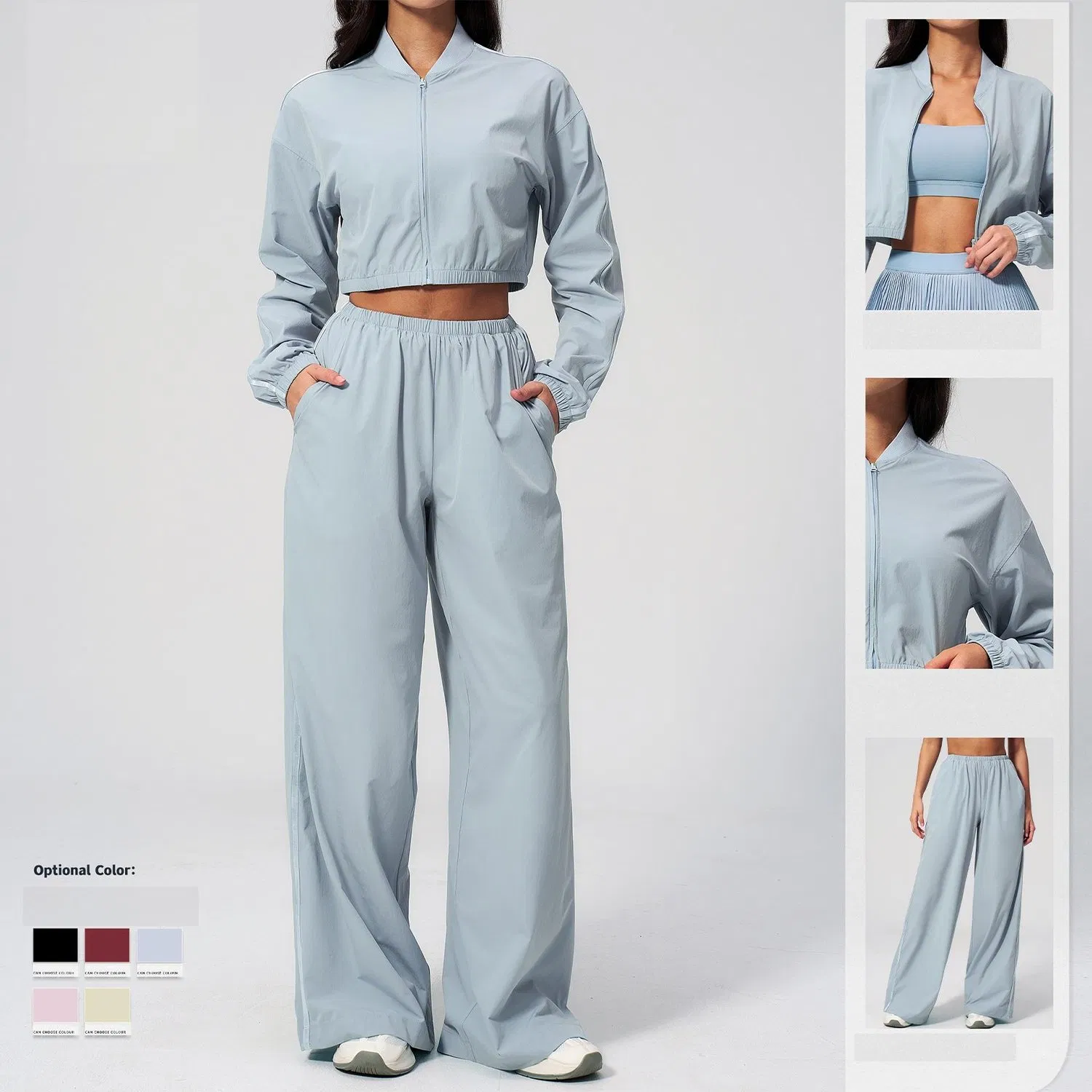 Ropa deportiva femenina personalizada de corte holgado para senderismo al aire libre con protección solar. Ropa de fitness de secado rápido