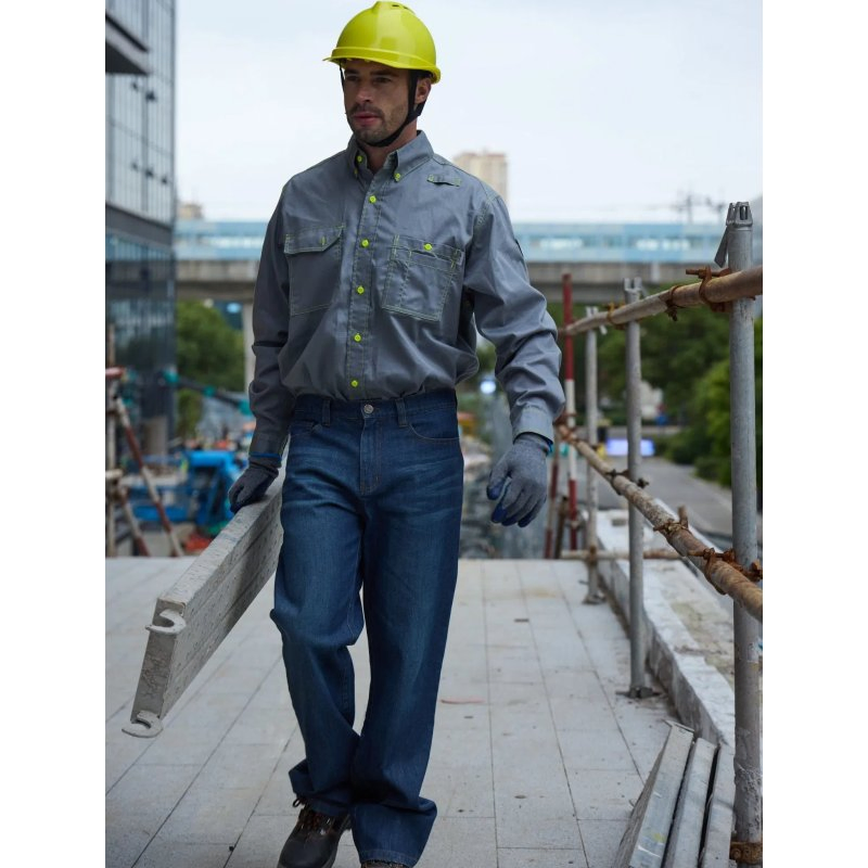 Proveedor de trajes de seguridad eléctrica, camisas de algodón retardantes de llama, ropa de construcción para vestimenta laboral