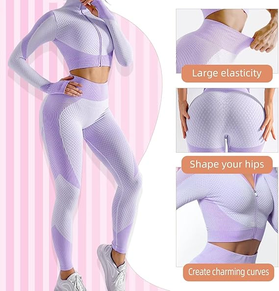Conjunto de yoga sin costuras, pantalones deportivos, mallas, ropa deportiva