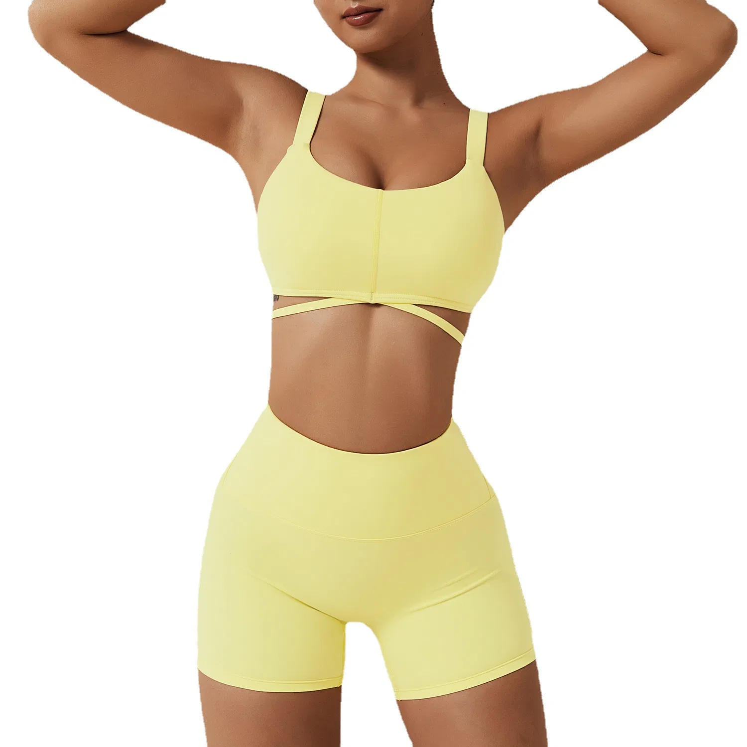 Ropa de yoga ecológica de secado rápido, pantalones cortos de gimnasio levantadores de cadera, traje de fitness para mujeres, ropa deportiva