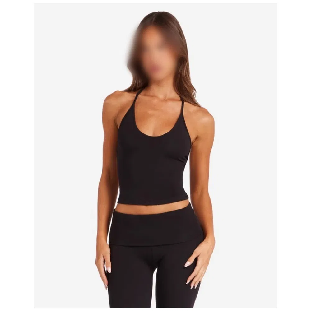 Conjunto de pantalones largos ligeramente acampanados para yoga y pilates de mujer con tirante para el cuello, de secado rápido y transpirable