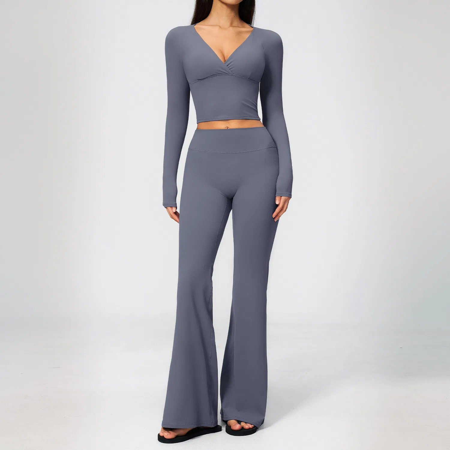 Nueva llegada de chándal de yoga para mujeres en crema, de secado rápido, alta elasticidad y cintura alta, ropa deportiva para correr y fitness al aire libre