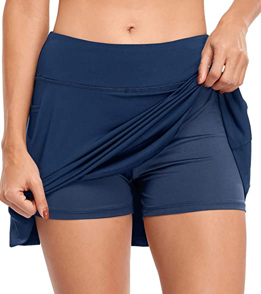 Faldas de tenis para mujeres, faldas atléticas elásticas para golf con bolsillos y pantalones cortos
