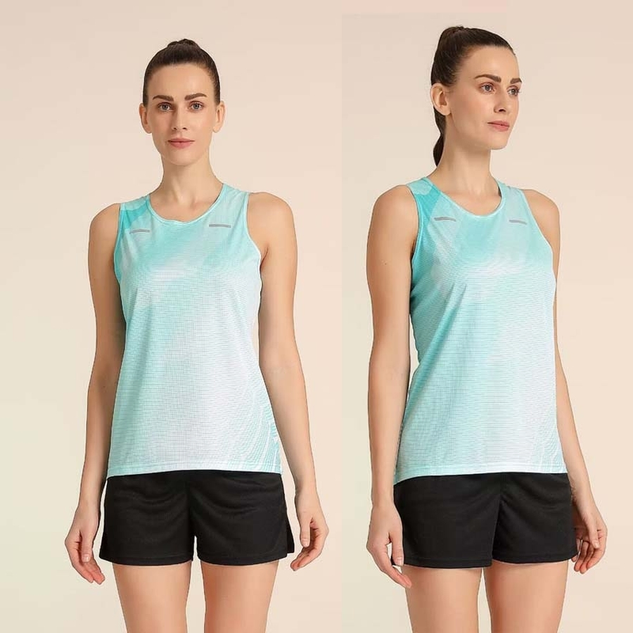 Camiseta unisex de poliéster personalizada con logo, anti-UV, para correr y hacer jogging
