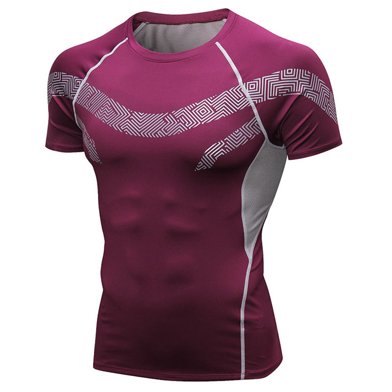 Camiseta de manga corta de fitness para hombres, ropa deportiva para correr y entrenar