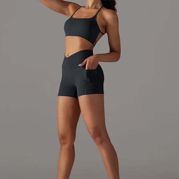 Sujetador deportivo de cuello cuadrado para mujeres, ropa activa de fitness, top corto de manga larga, camiseta de yoga para usar