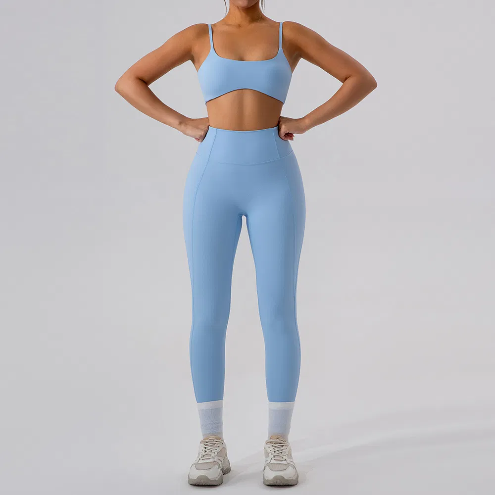 Conjunto de Yoga Sin Costuras para Mujeres, Ropa Deportiva de Secado Rápido — Conjunto de Entrenamiento de Espalda Descubierta, Compresión con Sensación de Piel Desnuda para Gimnasio y Correr