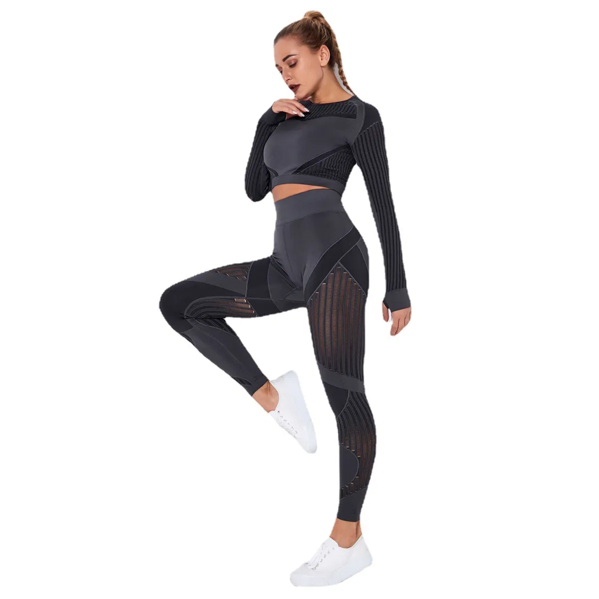 Conjunto de manga larga de yoga, traje de yoga, ropa deportiva, fitness, running, ropa deportiva