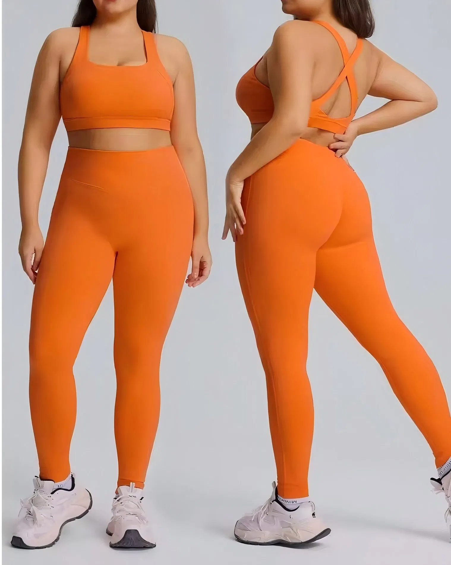 Conjunto de pantalones cortos de yoga de talla grande personalizado europeo americano con cintura elástica, suave, de tela ecológica y transpirable para deportes y fitness diario
