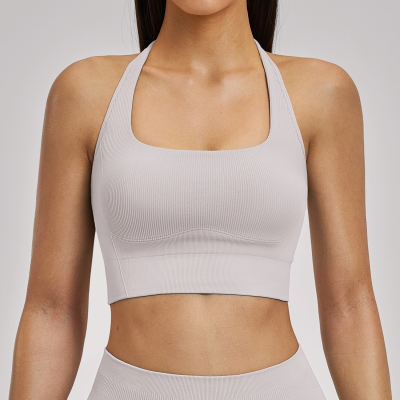 Tops de yoga para mujeres de moda, ropa de mujer con almohadillas removibles y espalda cruzada para el gimnasio, correr, pilates
