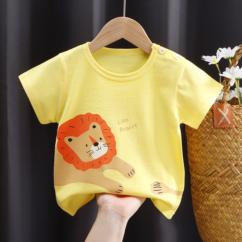 Ropa infantil para niños y niñas, nueva moda de verano con camisetas de manga corta