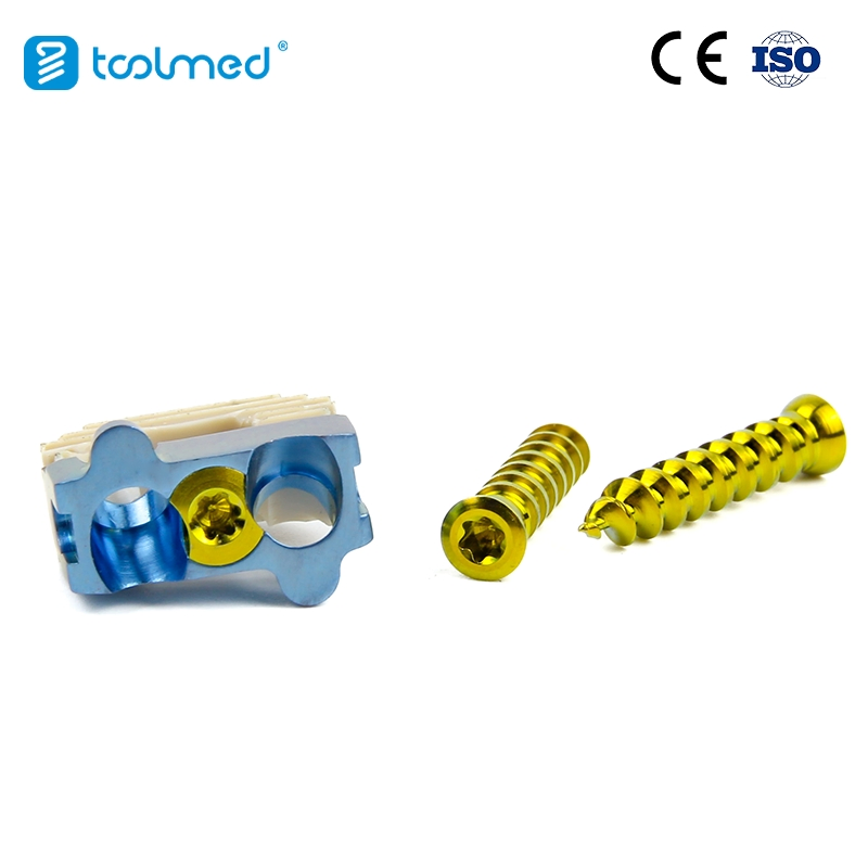Peek Cervical Interbody Fusion Cage with 2 Locking Screws, Titanium Alloy, for Acdf/Accdf Surgery
