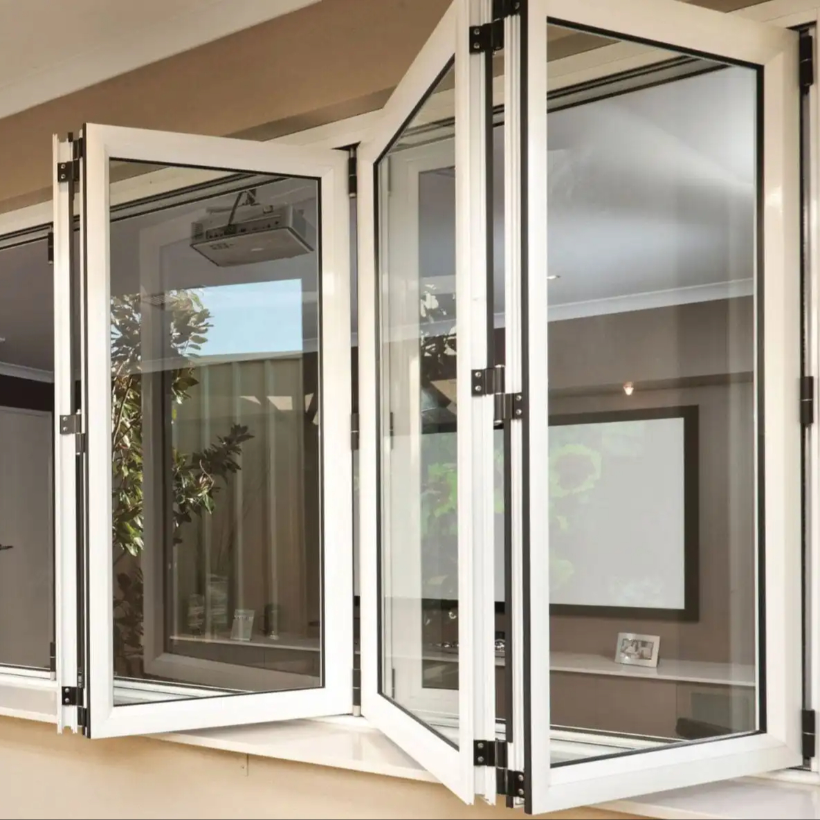 Superhouse Custom Versatile Aluminum Window Kitchen Interior Accordion Glass Window Folding Window