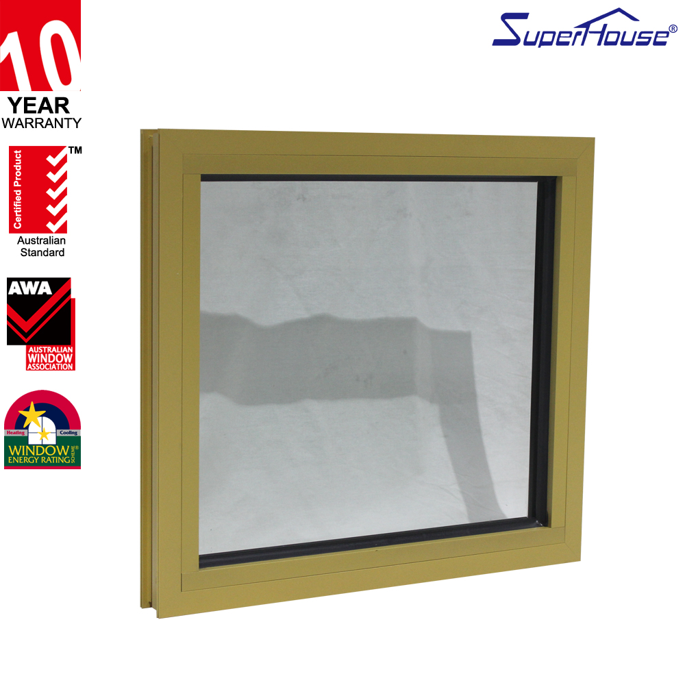 Hurricane Proof Impact Windows Modern Design Thermal Break Windproof Exterior Aluminum Double Glazed Glass Fixed Window