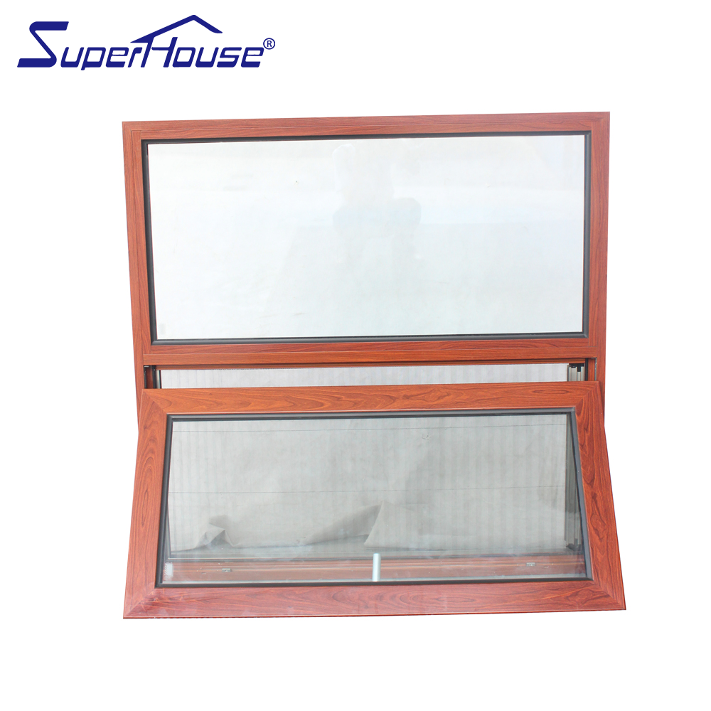 Superhouse AS2047 Hurricane Impact Aluminium Double Tempered Glass With Stainless Steel Flyscreen Awning Window