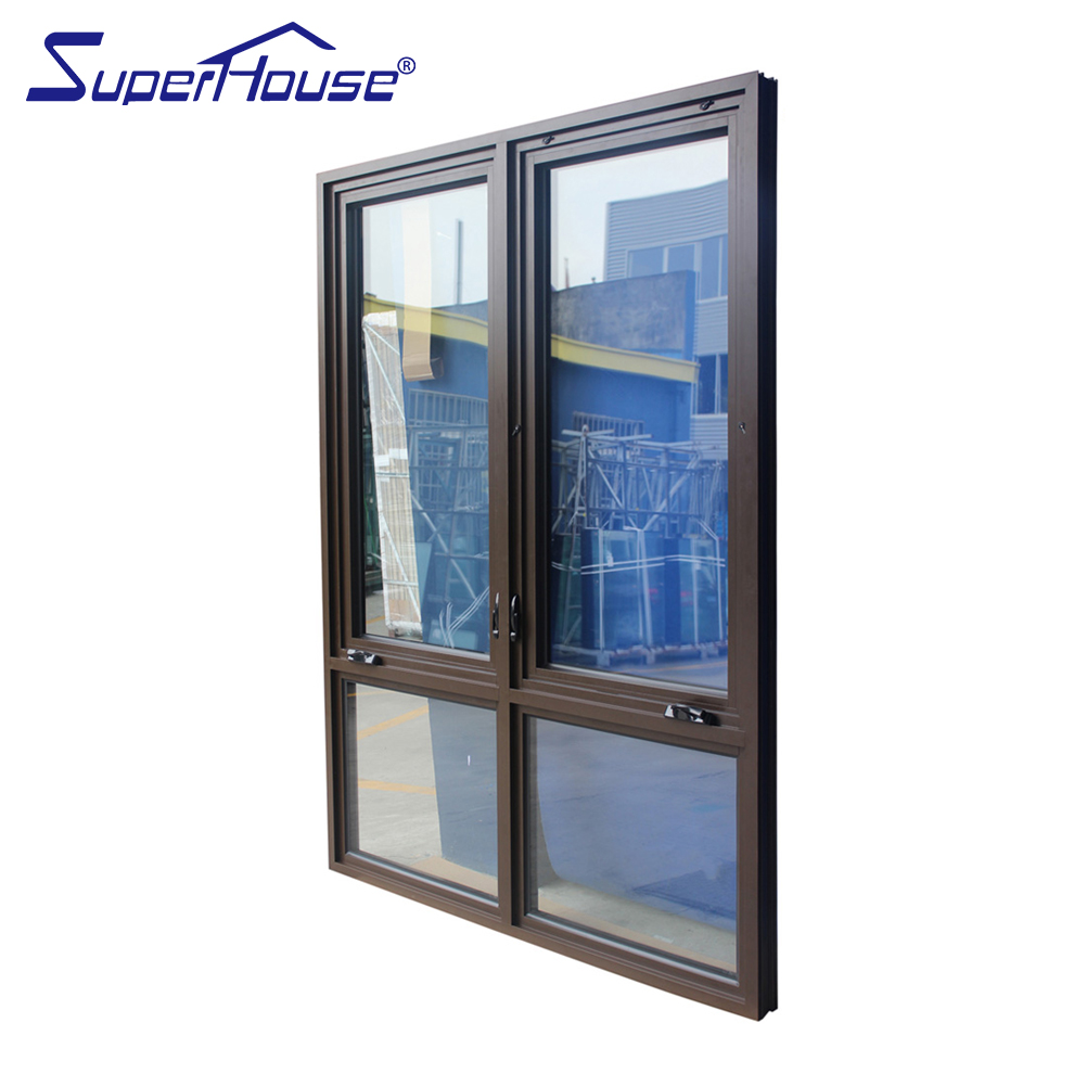 NFRC Certificated Modern Design Customized Aluminum Hurricane Impact Proof Panoramic Glass Energy Efficient Casement Window