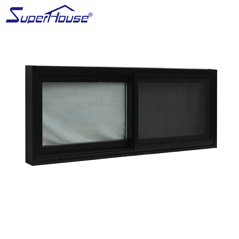 Superhouse Wholesale Good Price Pvc Black Slide Window Stainless Steel Mesh Upvc Sliding windows for House